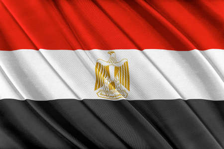 Colorful Egypt flag waving in the wind.の写真素材