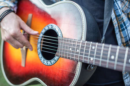 Acoustic Guitar Playing.の写真素材