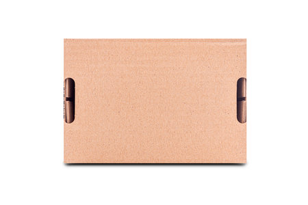Cardboard mail box isolated on white background