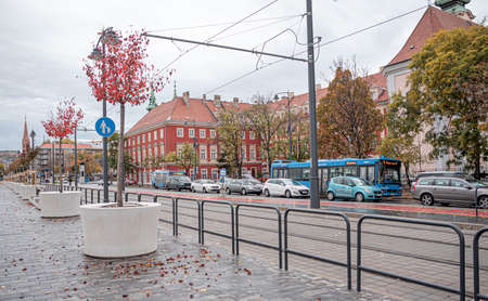 Streets of Budapest on a rainy autumn day.のeditorial素材