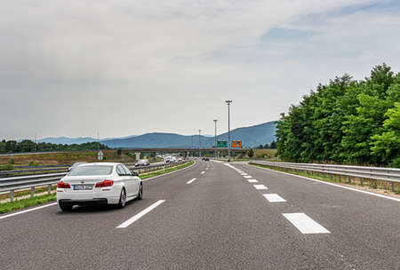 Cars are driving on the expressway or autobahn.のeditorial素材