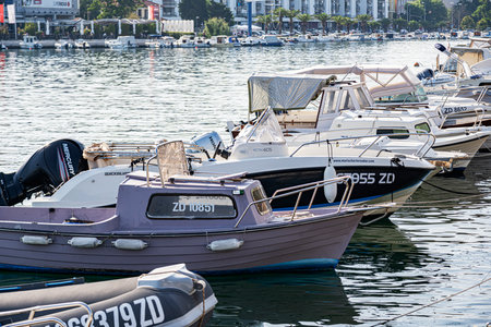 Pleasure and fishing boats at the marina in Zadar, Dalmatia, Croatia.のeditorial素材