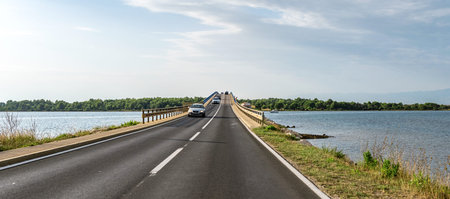 Bridge over the estuary on Vir island, Dalmatia, Croatia.