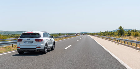 Kia Sorento car on a suburban highway in Zadar, Croatia.