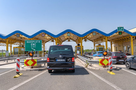Highway toll gate in Zadar, Croatia.のeditorial素材
