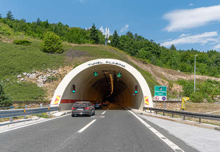 Tunnel on the express road in Rijeka, Croatia.のeditorial素材