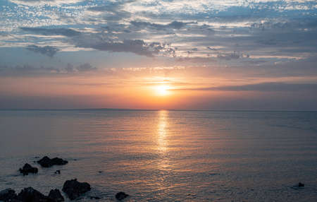 Beautiful sunset above the sea.の写真素材