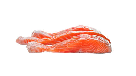 Salmon steak on white background.の写真素材