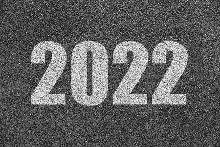 2022 inscription on asphalt