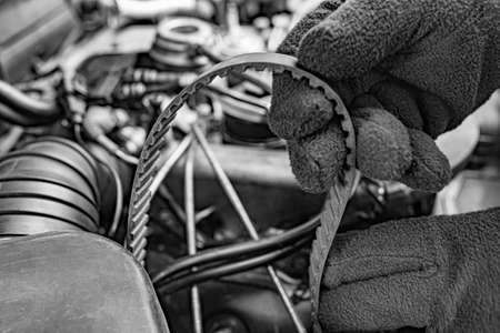 Car engine during repair.の写真素材