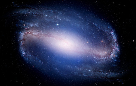 Nebula and galaxies in space.