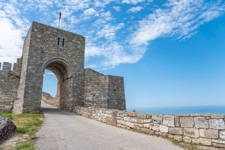 Old gate of the medieval fortress on cape Kaliakra, Bulgaria.の写真素材