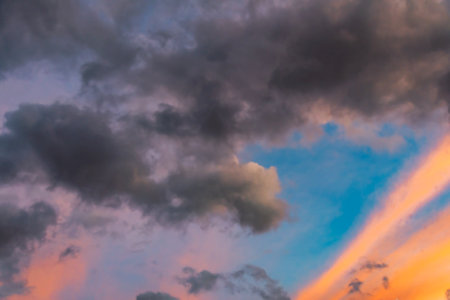 Beautiful evening sky with clouds.の写真素材