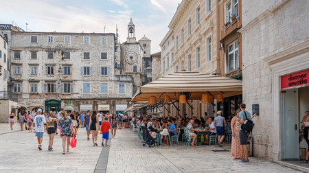 Tourists on the streets of Splitのeditorial素材