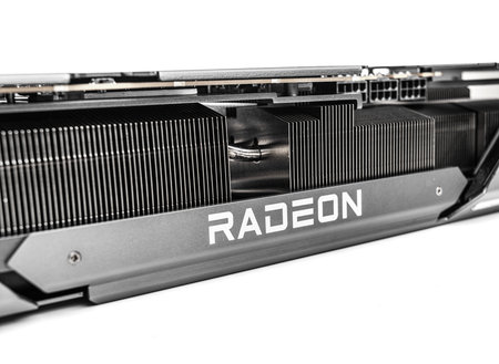 ASUS TUF Gaming Radeon RX 7900 XT video card, studio photo.