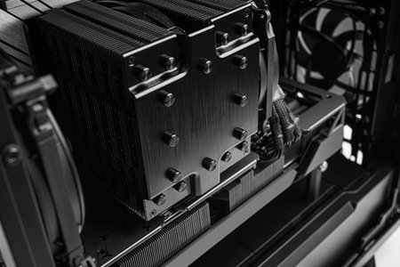 Close-up of personal computer components.