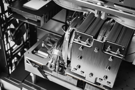 Close-up of personal computer components.の写真素材