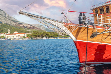 Pleasure ship on the seaの写真素材