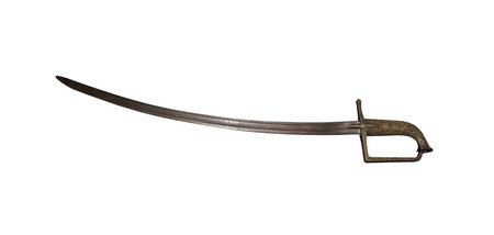 Antique saber or sword isolated on a white.の写真素材