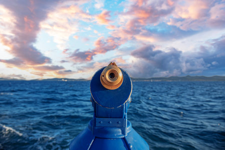 Spyglass on the seashore.の写真素材