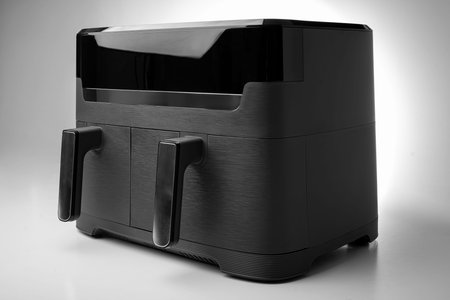 A modern dual-basket air fryer