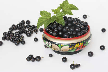 bowl of Black currantの写真素材