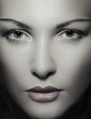  Fine portrait of a young beautiful woman . Fashion art photo 