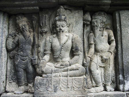 Bas-reliefs of Prambanan temple, Java, Indonesia の写真素材