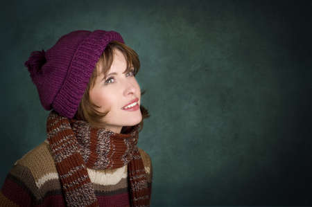 Smiling girl in winter style 
の写真素材