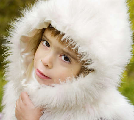 Adorable  child in winter styleの写真素材