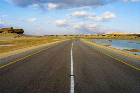 Road in Oman Desert の写真素材