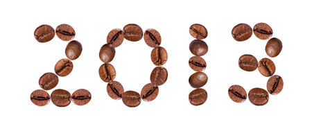 New Year 2013 made of beans coffee