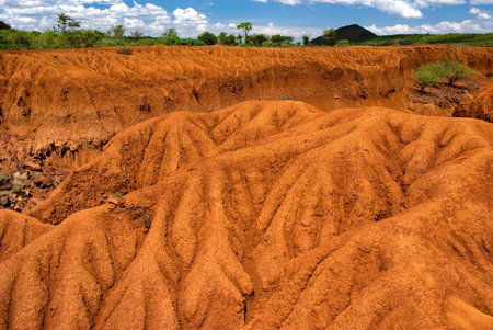Landscape with soil erosion around Lake Bogoria, Kenya
