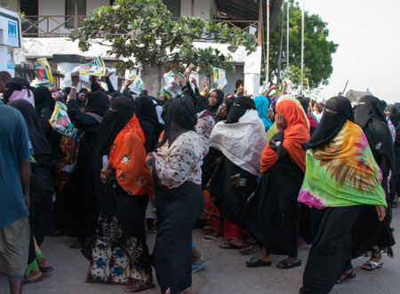 LAMU, KENYA - 18 JAN: Gubernatorial electioneering in Lamu on Jan 18, 2013. Gubernatorial elections for Lamu County have been  held on 4 March 2013.のeditorial素材