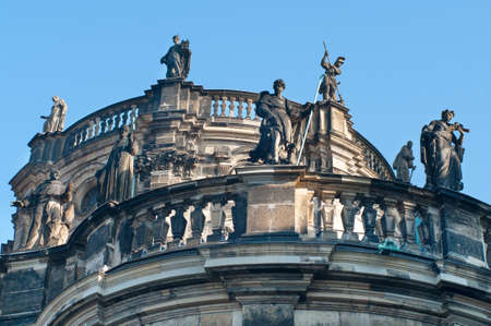 Statues at roof, Dresden ,Germany の写真素材