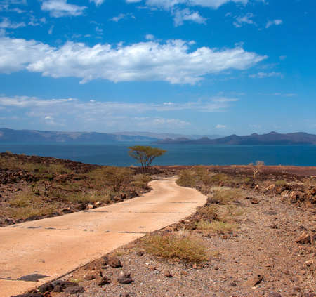 The road to Lake Turkana, Kenyaの写真素材