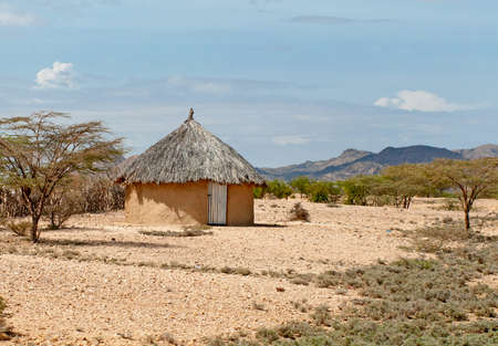 Traditional african huts in Kenya の写真素材