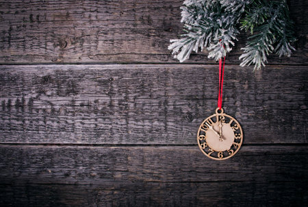 clock on the wooden background