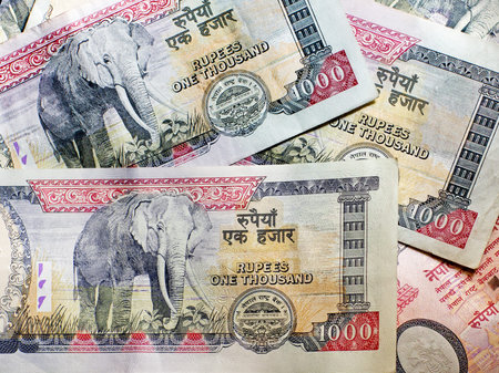 Nepalese banknotes 1000 Rupees.