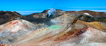 Ebeko  Volcano, Paramushir Island, Kuril Islands, Russiaの写真素材