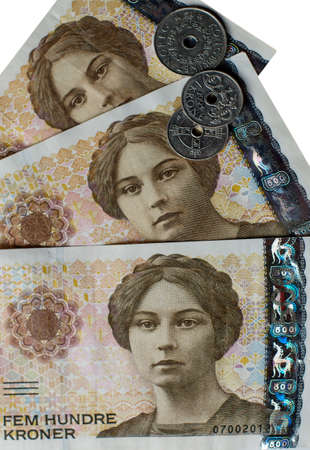 Norwegian 500 crones paper banknotesの写真素材