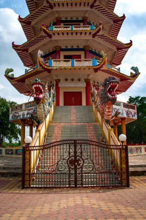 Pagoda at Kemaro Island in Palembang, Indinesiaの写真素材