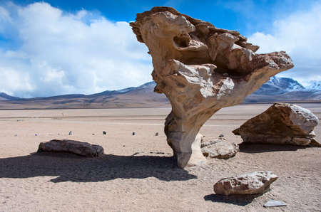 Rock formation  (Arbol de Piedra) in Uyuni, Boliviaの写真素材