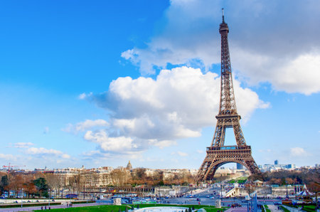 Paris, France - March 2, 2015: The Eiffel Tower is one of the world's most famous landmark in Paris, France.のeditorial素材