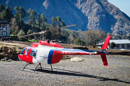 LUKLA, NEPAL - MARCH 19:  Tenzing-Hillary Airport  the most dangerous airport in the world on March 19, 2014 in Lukla, Nepal.のeditorial素材