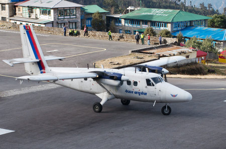 LUKLA, NEPAL - MARCH 4:  Tenzing-Hillary Airport  the most dangerous airport in the world on March...