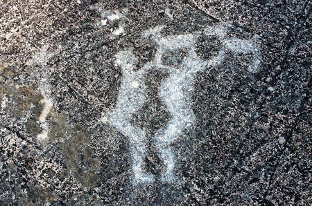 Rock paintings (petroglyphs) of Zalavruga. Karelia, Russiaの写真素材
