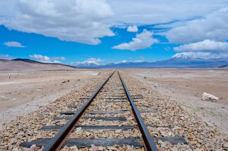 Railroad between Bolivia and Chileの写真素材