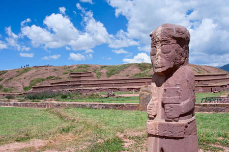 Tiwanaku. Ruins in  Bolivia,  Pre-Columbian archaeological site.の写真素材