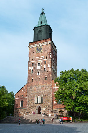 TURKU, FINLAND-JUNE 30, 2013: Turku Cathedral is the Mother Church of the Evangelical Lutheran Church of Finland.のeditorial素材